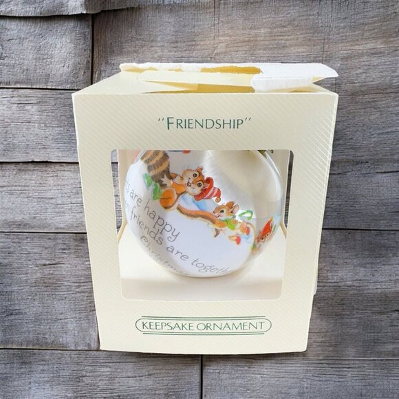 Hallmark Unbreakable Friendship Ornament 1980s Vintage Keepsake Christmas Boxed - Picture 1 of 15